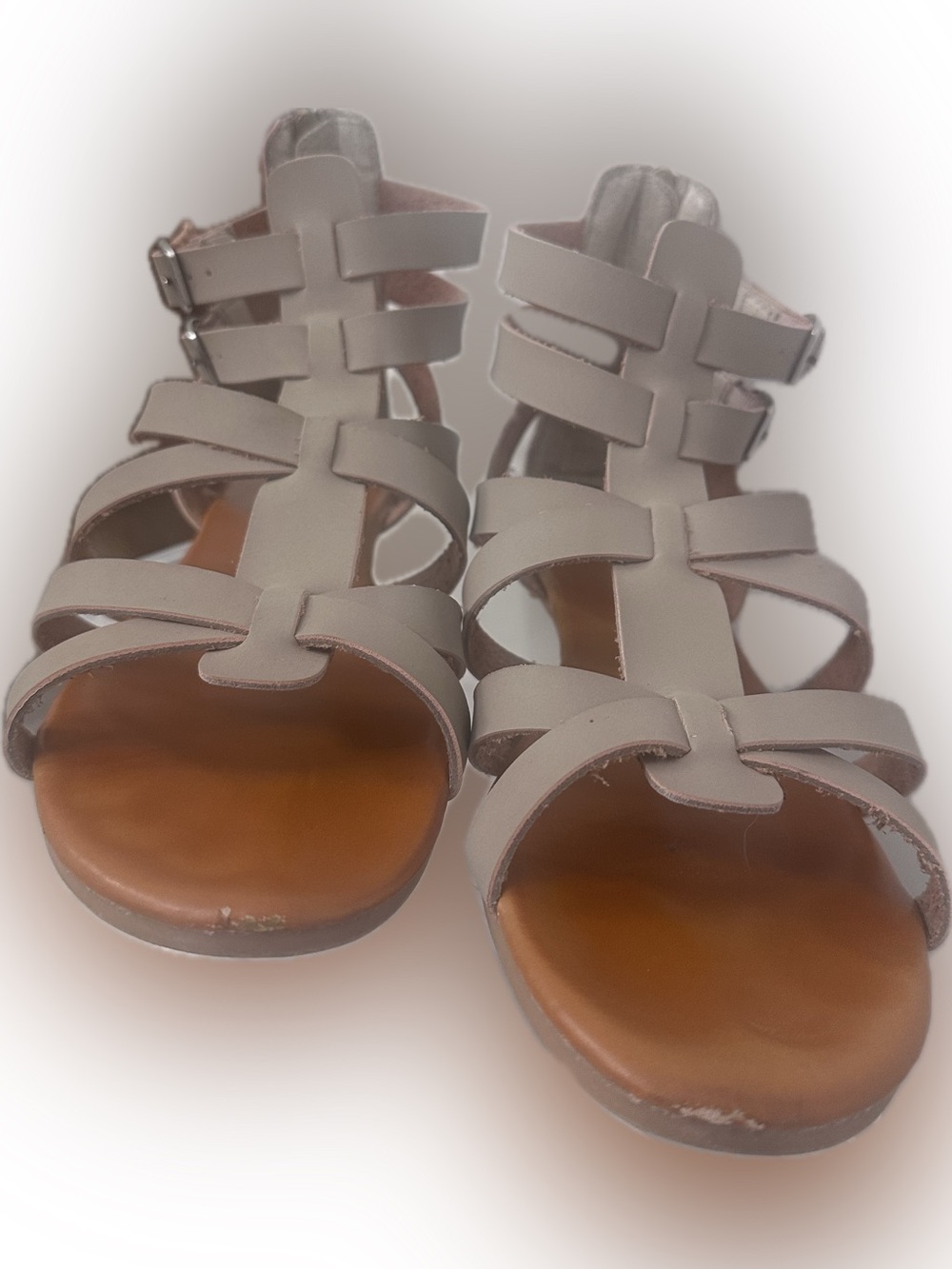 BAMBOO Women's Taupe Strappy Gladiator Sandals